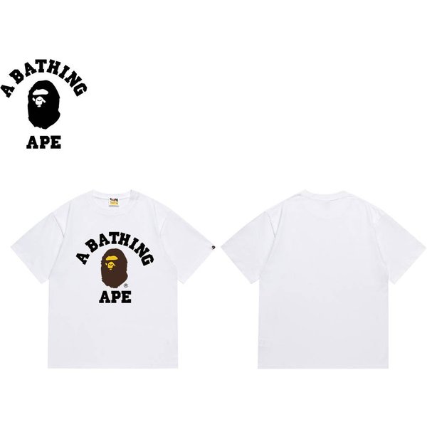 A Bathing Ape Bape-Ape Man Small Head Classic Letter Printed Short Sleeved T-Shirt-image