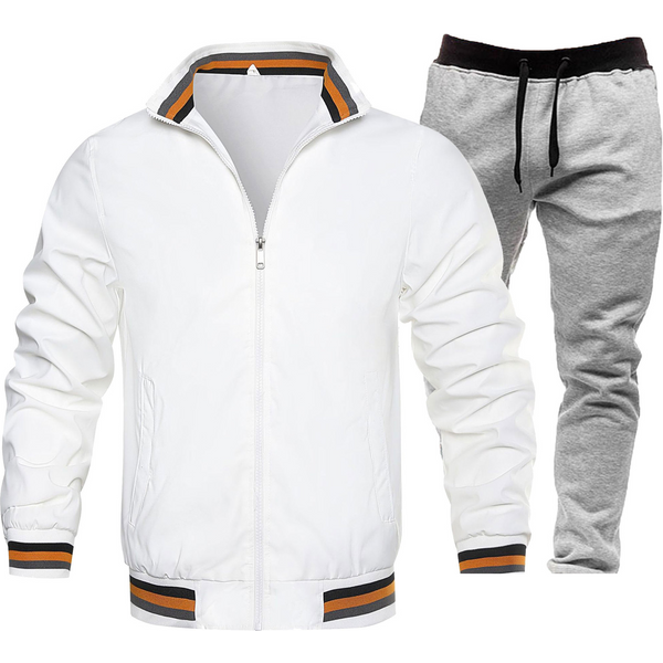 Men's Clothing New Men's Sweatshirt Youth Fashion Solid Color Leisure Sports Stitching Contrast Color Slim Jacket-image