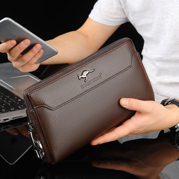Men's Pu Clutch Bag Casual Business Anti Theft Password Lock Clutch Bag One Piece Drop Shipping-image