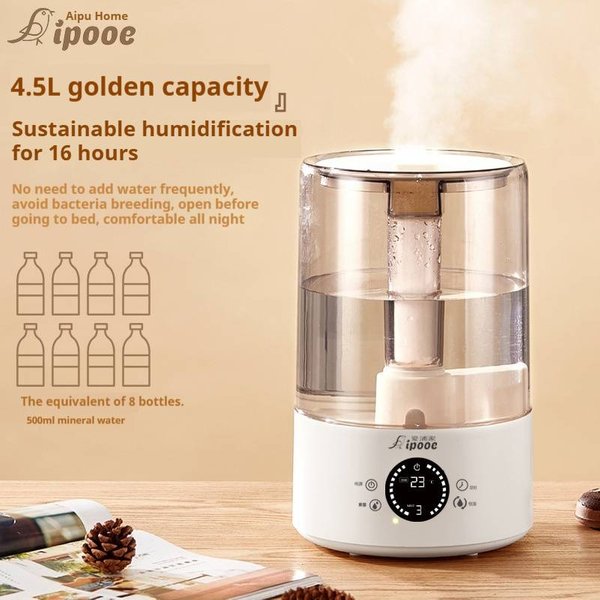 Powerful Ultrasonic Humidifier - 6L Large Capacity, Quiet Operation, Top-Fill Design With Aromatherapy Function For Home & Office Use-image