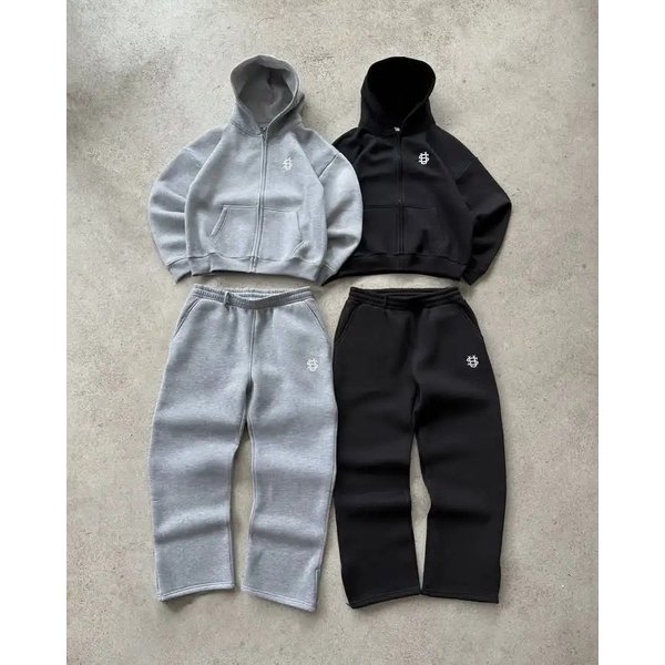 Casual Embroidery Zipper Sweatpants, Casual Long Pants, High Street Hip-hop Rap Streetwear, US Size, Unisex Sweatpants