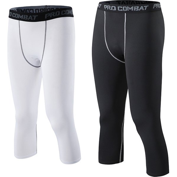 Men's Clothing Four Seasons New Outdoor Fitness Running Tight Capri Pants Men's Basketball Football Quick Dry-image