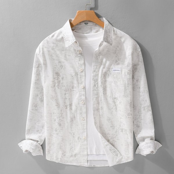 Minimally Casual Men's Long Sleeved Shirt, Trendy Loose And Trendy, Versatile Men's Shirt For Young People