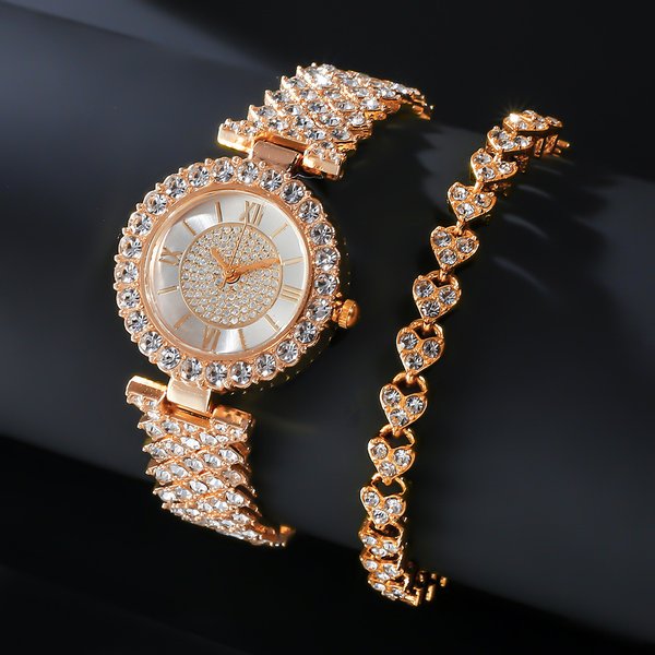 Women's Small Gold Watch Bracelet Watch Light Luxury Simple High-End Sense New Women's Watch With Diamond Dial Watch Wristwatch-image