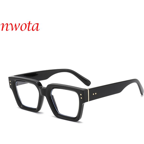 Thick Frame Anti Blue Light Flat Glasses Trendy Personality Large Frame Reading Anti Fatigue Glasses-image