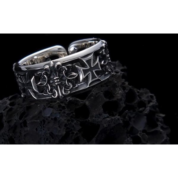 New Cross Trend For Men Hip Hop Punk Style Niche Single Personality High-end Open Finger Ring