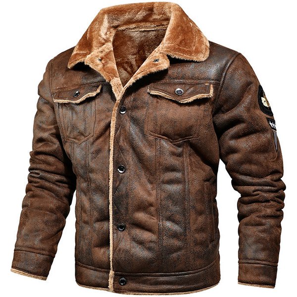 Men's Clothing new autumn and winter men's fur integrated plus plush fur workwear casual men's jacket factory wholesale