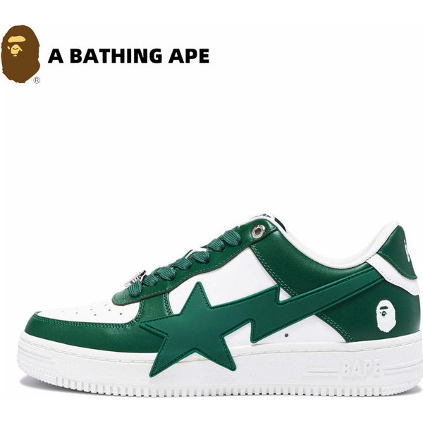 A BATHING APE Bape-STA OS Classic Lacquer Leather Double Splicing Trendy Fashion Board Shoes Air Force No.1 Board Shoes Men's And Women's Same Style