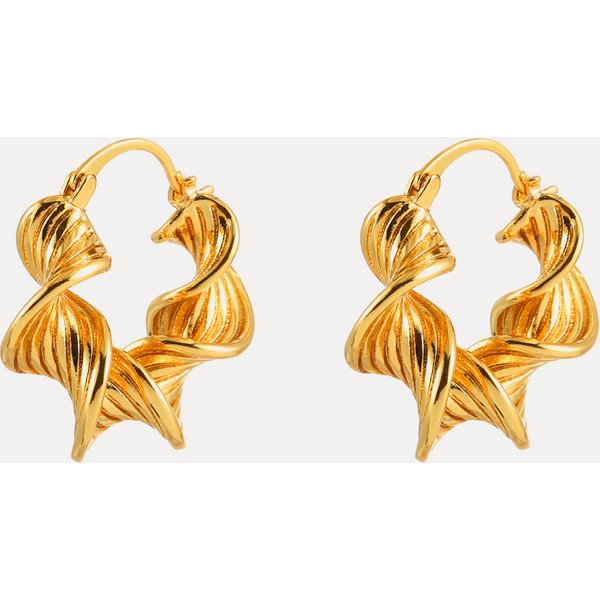 Women's Jewelry Simple Spiral Twisted U Shaped Earrings Copper Plated With Real Gold Niche High End Light Luxury Simple Earrings