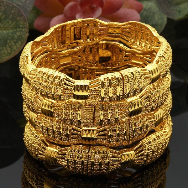 Wedding Bracelet Women's Gold Bangle Indian Style Bridal Jewelry Accessory Handmade Fashion Arm Candy-image