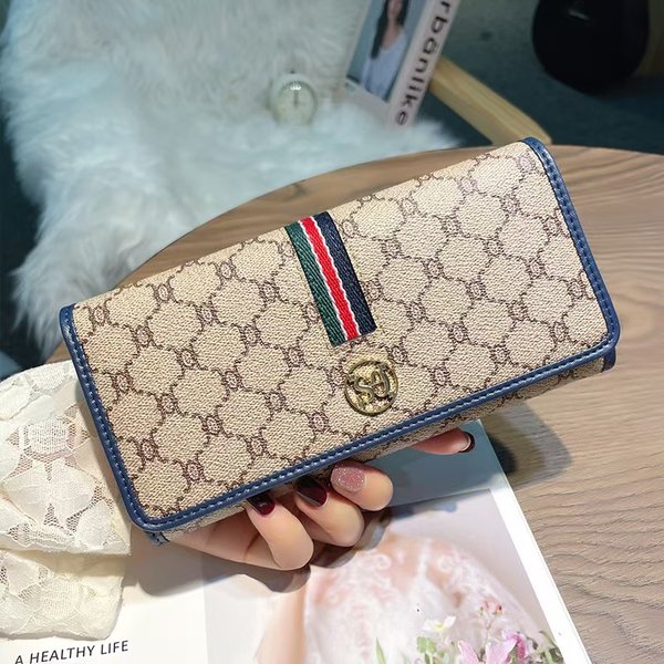 Designers Bag High Quality Soft Leather Mens Womens Iconic Textured Fashion Long Zipper Wallets Coin Purse Card Case Holder-image