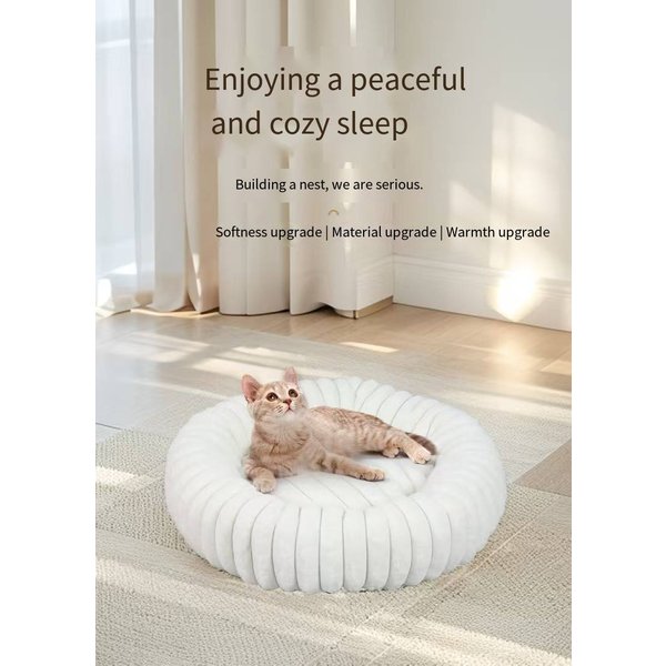 Cat Nest Straight Plush Round Pet Nest Warm In Winter-image