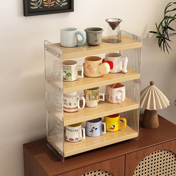 Acrylic Desktop Cup Holder Water Cup Storage Organizer For Kitchen Shelf Dining Table Coffee Tea Cup Tea Set-image