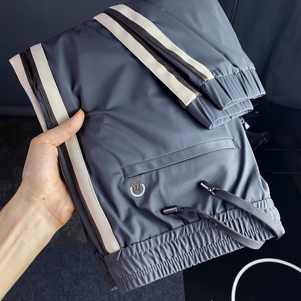 Men's Clothing Goods Light Luxury Ice Silk Pants Men Summer Style Brand Design Striped Sweatpants Casual Pants Sports Pants 2024 New-image