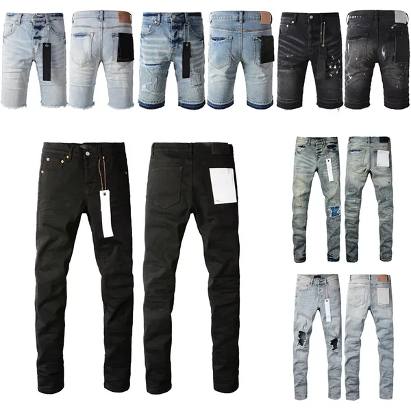 Designer Tem_Shin_Jeans Jeans For Men Shorts Hip Hop Casual Short Knee Lenght Jeans Clothing 29-40 Size High Quality Shorts Denim-image