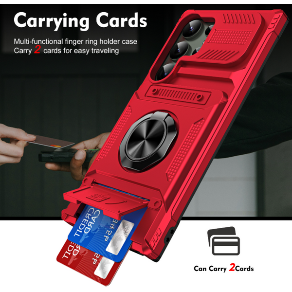 Case For Samsung S24 S23 Ultra Plus Fe A14 A15 25 35 55 Magnetic Rotated Ring Kickstand Heavy Duty Drop Protection Wallet Cover-image
