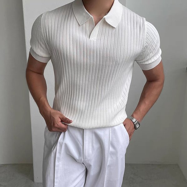 Men's Clothing Summer Light Mature Short Sleeved Polo Shan Men's Version Of Slim Lapel Solid Color Casual Thin Half Sleeved Trendy Temperament Top-image