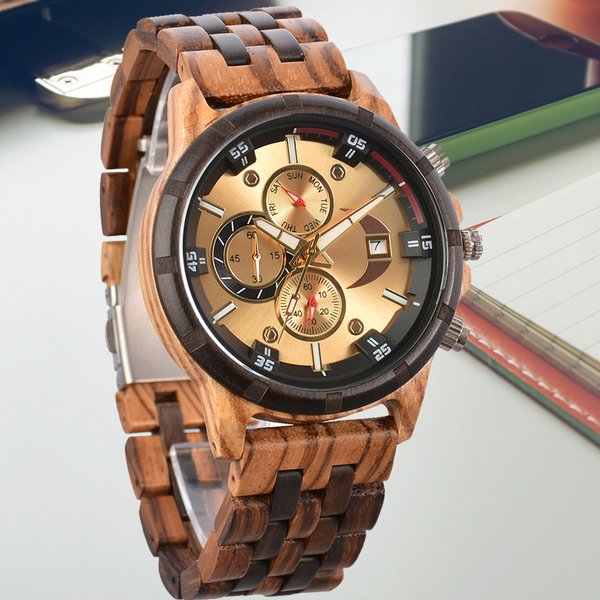 Wood Watch Men Wooden Luxury Mens Wrist Watches Man Sports Fashion Men's Quartz Wristwatches Wooden Watch For Men Reloj Hombre-image