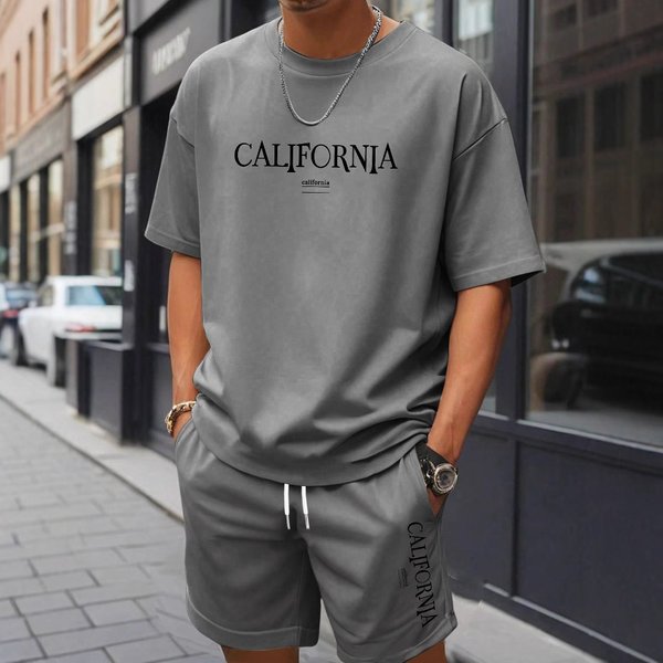 Men's Clothing Trendy Summer Casual Sports Shorts Short Sleeved T Shirt Suit