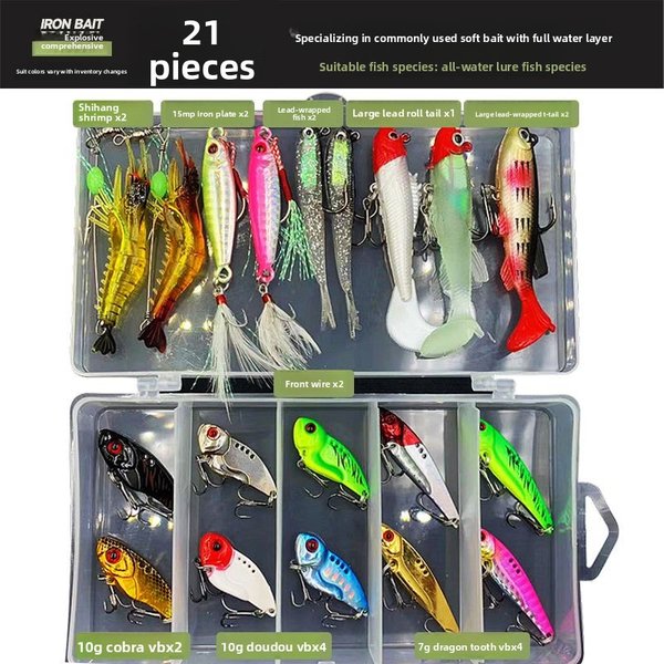 Fishing Kit Set Lure All Water Layer Box Universal Beginner Spinner Soft Bait-image
