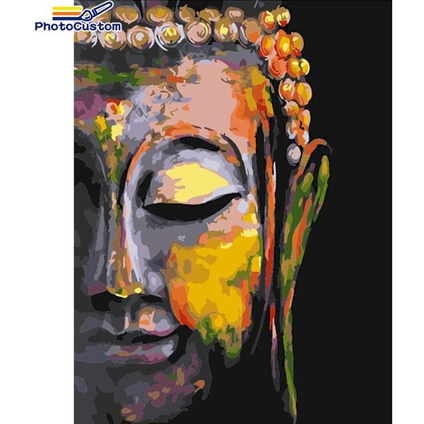 PhotoCustom 5d Diamond Painting Full Square/Round Drill Diamond Embroidery Figure Of The Buddha Diamond Mosaic Picture