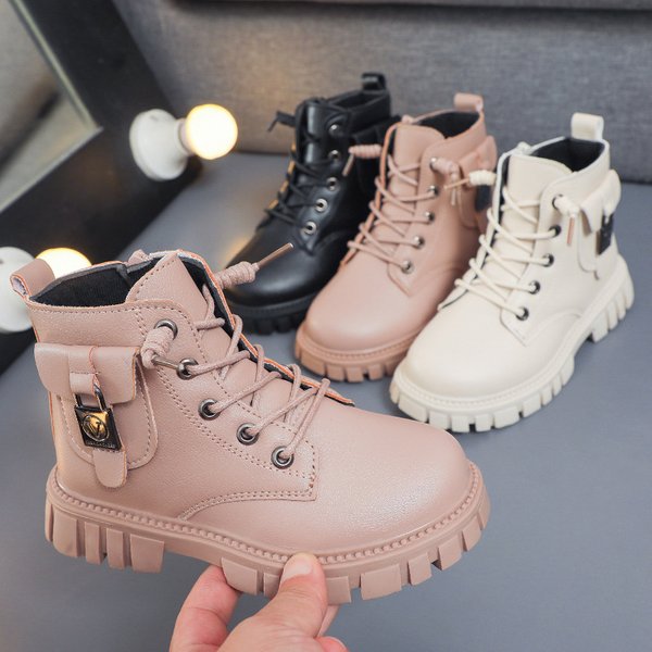 Kids Shoes Girls fashion short boots new winter boys Martin boots children's simple schoolbags two cotton boots