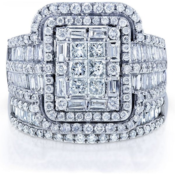 Cao Shi's New Ring Luxury Exaggerated Women's Diamond Pair Ring Set Ring Women's Wedding Ring-image