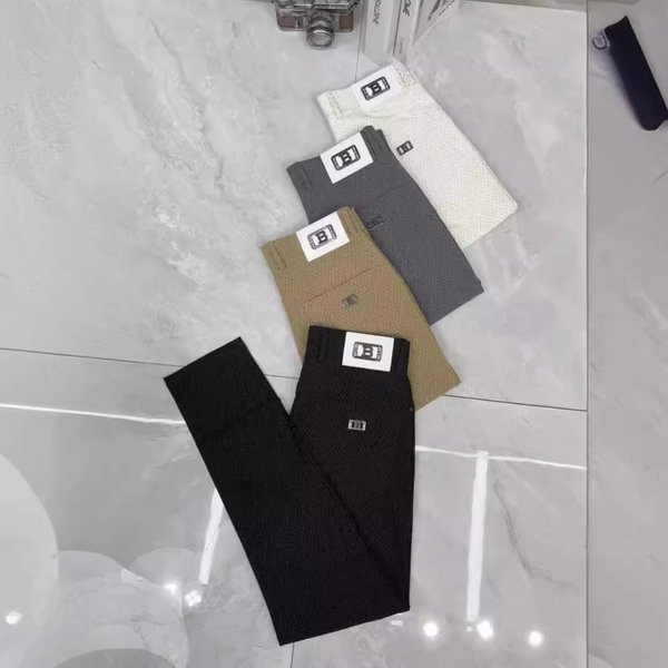 Men's Clothing Light Luxury Business Casual Pants Men's Summer Thin Ice Silk Trousers Trendy Slim Fit Straight Trousers-image
