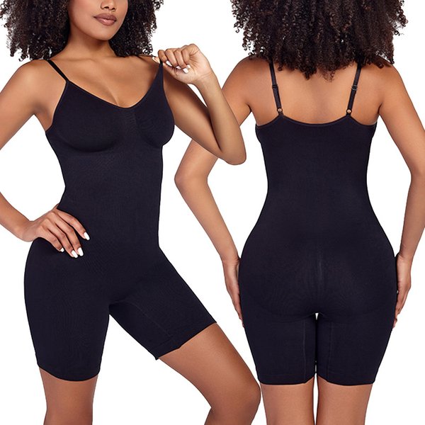 "Seamless High-Waisted Shapewear Bodysuit – Tummy Control & Butt Lift With Adjustable Straps (Black/Taupe/Blush)"-image