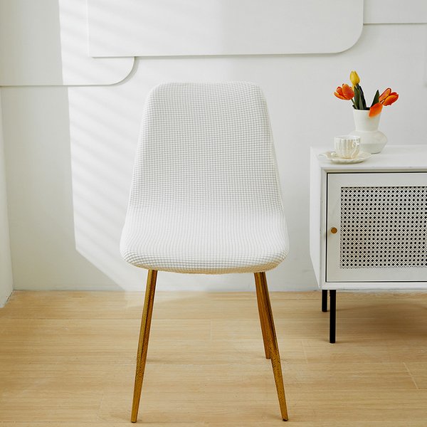 Nordic modern curved short back chair cover household corn velvet dining chair back chair cover stool cover