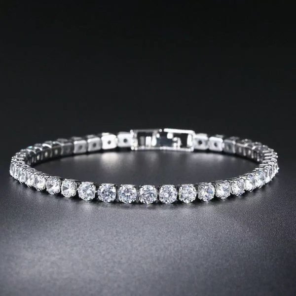 Men's And Women's Hip-Hop 4.0 Copper Inlaid Zircon Tennis Bracelet
