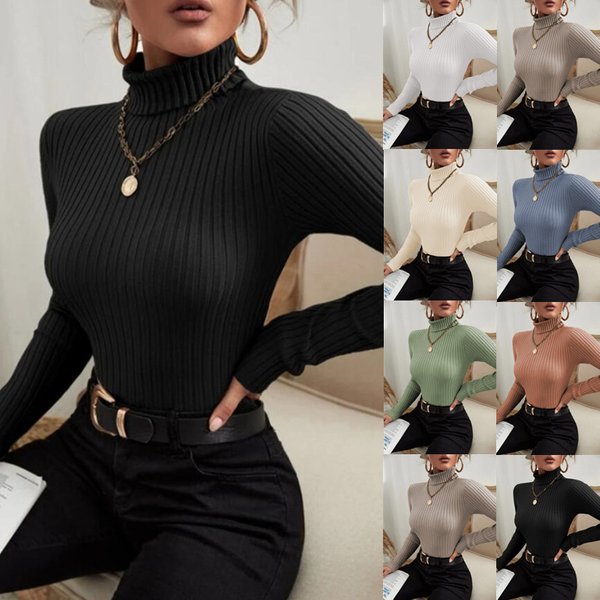 Women's turtleneck sexy slim-fit knit top