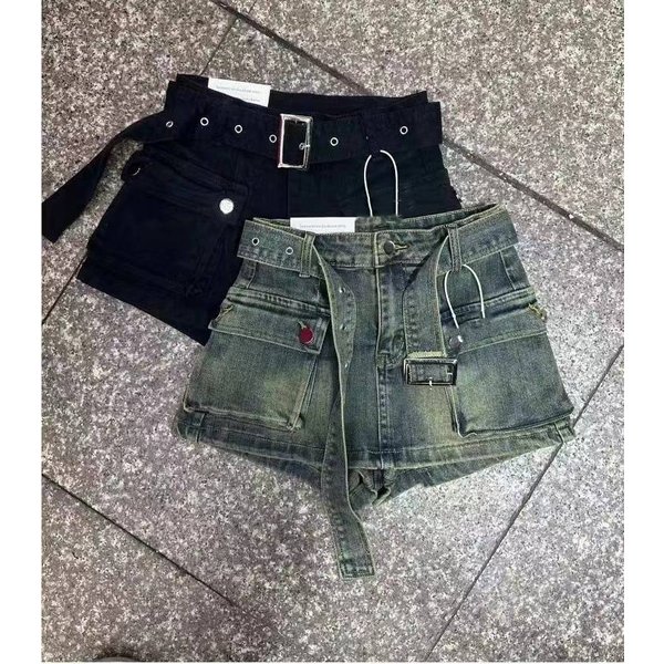 Women's Clothing Real Shot Pictures Of The Stalls New High Waist A Line Denim Shorts For Women Hot Girls Slim High Waist Hip Tight Hot Pants-image