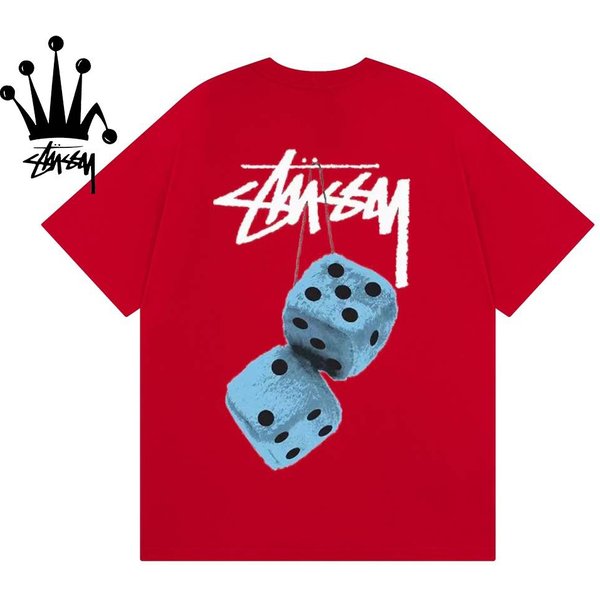 Stussy Dice Pattern Printed Cotton Short Sleeved T-Shirt-image