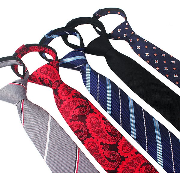 Unisex 6cm men's tie 8CM lazy no-knot zipper tie easy to pull business formal wear