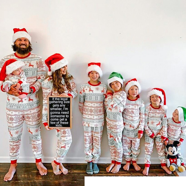 Women's Christmas family dress home set pajamas set