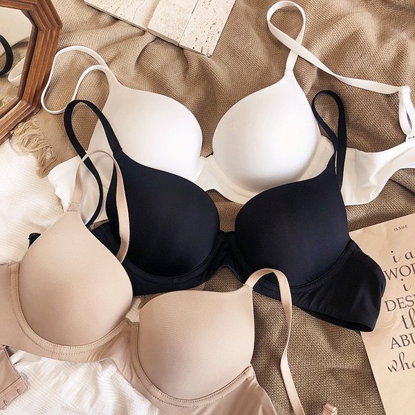 Women's Intimates Thin Cup One Piece Seamless Smooth Comfortable Gathered Soft Steel Ring Bra