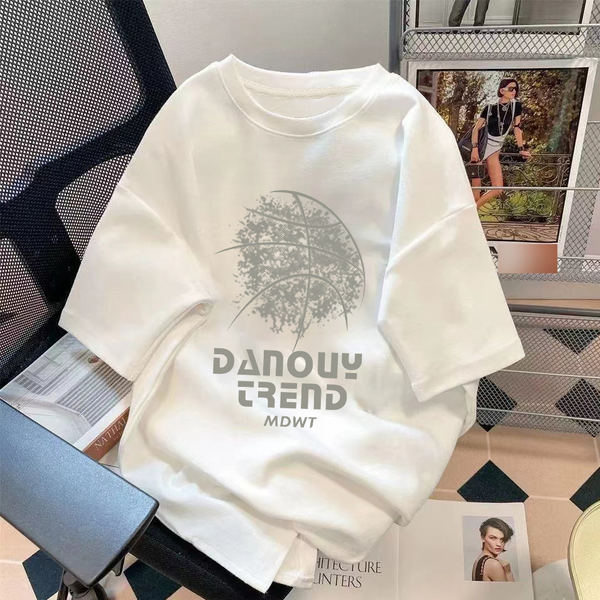 Men's Clothing Summer Bear Print All Match Five Point Sleeve Loose Tops Fashionable Couple T Shirts