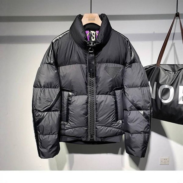 Men's Clothing Retro Stand Collar Cotton Jacket Winter Trendy Brand Thickened Puffer Jacket With Adjustable Hem And Water Repellent Cotton Jacket-image