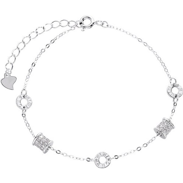 Women's Jewelry Roman Numeral Waist Bracelet Female S925 Sterling Silver Simple Rose Gold Ins Niche High End Bracelet
