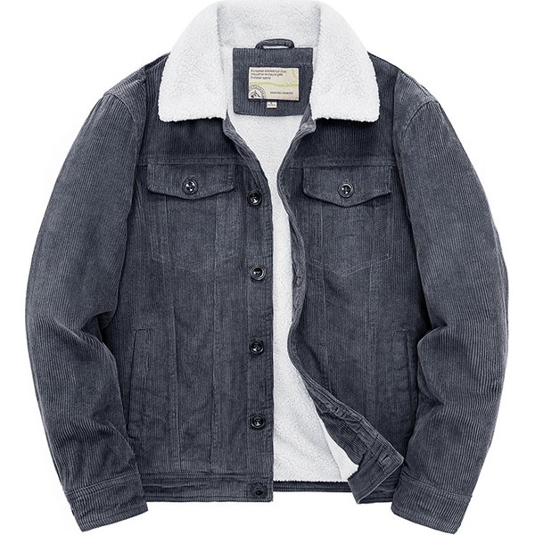 Men's Clothing Winter New Corduroy Plus Velvet Thick Warm Jacket Stand Collar Casual Men's Youth Coat Tops 2116-image