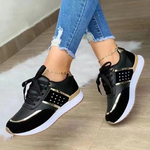 large Size Sports And Casual Shoes Thick-soled Casual Shoes Lace-up Sports Shoes For Women In Stock