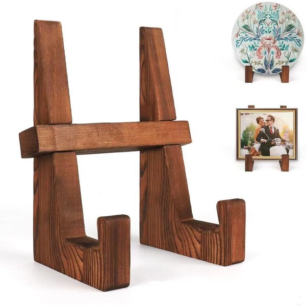 Vintage Wooden Recipe Stand - Adjustable Kitchen Cookbook Holder With Display Shelf (Multi-Purpose For Reading & Photo Frame)