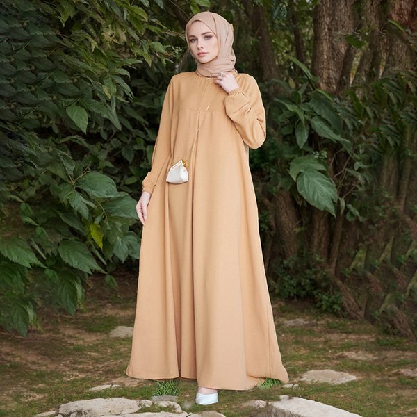 Women's Clothing Muslim Middle Eastern Arabian Long Sleeved Abaya Temperament Dress Southeast Asian Clothing Modest Dress