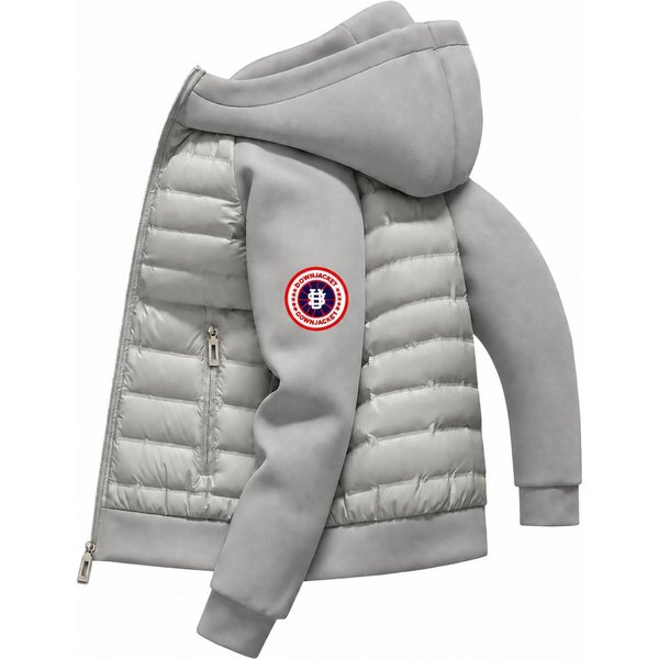 Men's Hooded Cold-weather Jacket With Graphic Print—an Autumn/winter Essential.