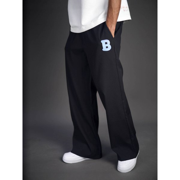 Men's Clothing Fleece-Lined Sweatpants - Relaxed Fit Straight Leg Joggers With Drop Crotch For Casual Winter Wear-image