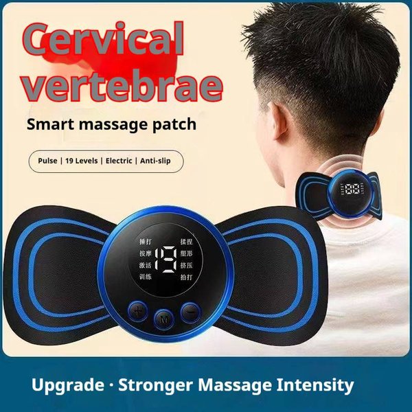 Multi-Position Rechargeable Massage Pad For Neck Back Leg Pain Relief - Portable Usb-Powered Percussion Therapy Device With Adjustable Intensity-image