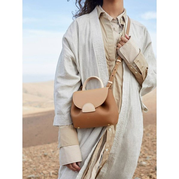 Women's Leather Fashion Triple Color Smiling Face Bag Single Shoulder Crossbody Bag Color Lychee Grain Cowhide Handbag Gift For Girlfriend Gift-image