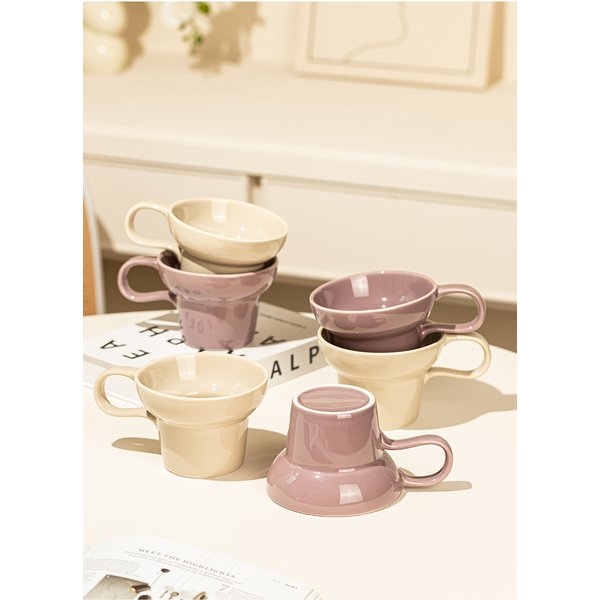 Mugs With High Aesthetic Value, Niche Ceramic Cups, Ins Style Household Couple Water Cups, Creative Coffee Cups, Women's Breakfast Cups-image