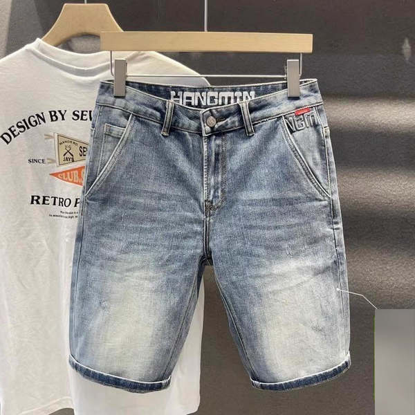 Men's Clothing Light Luxury Light Colored Denim Shorts Men's Summer Thin Shorts Summer New Trendy Brand Handsome Shorts